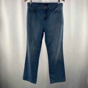 NYDJ Straight Leg Jeans in Light‎ Wash Size 10 Petite